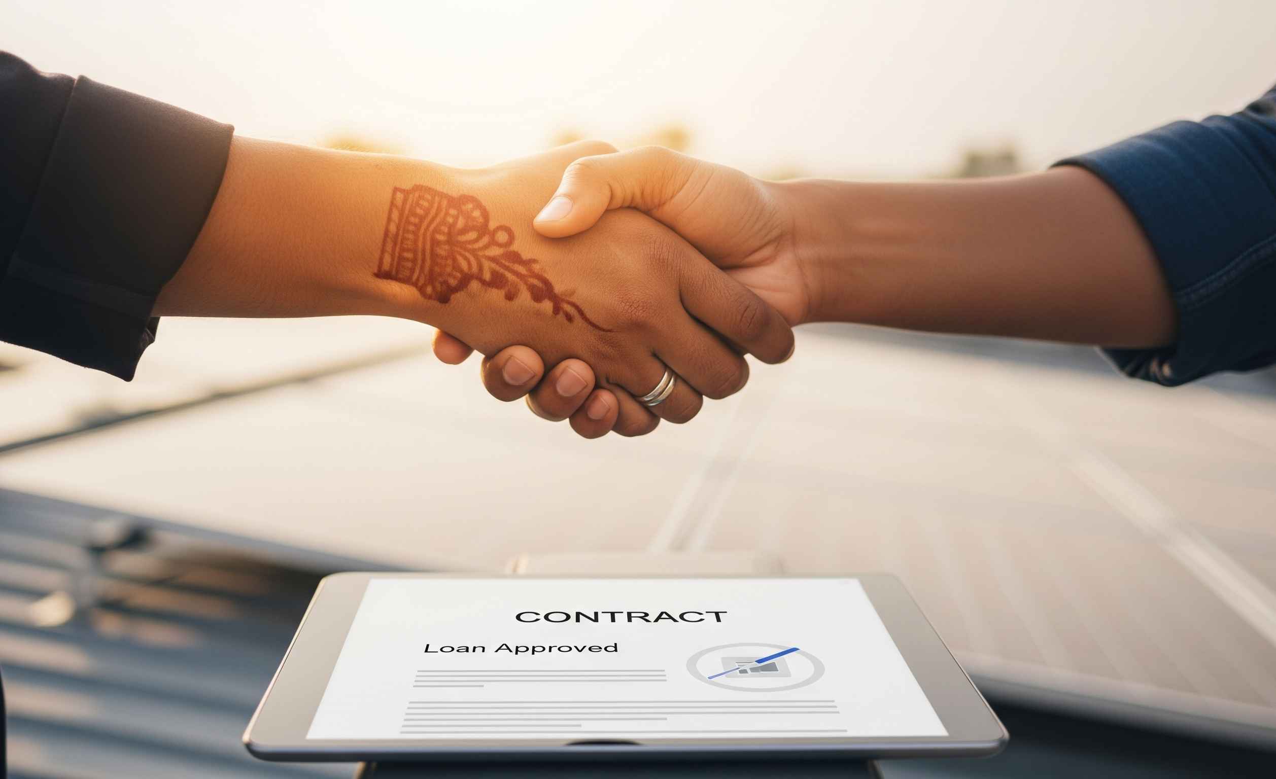Solar Loan Approved Handshake