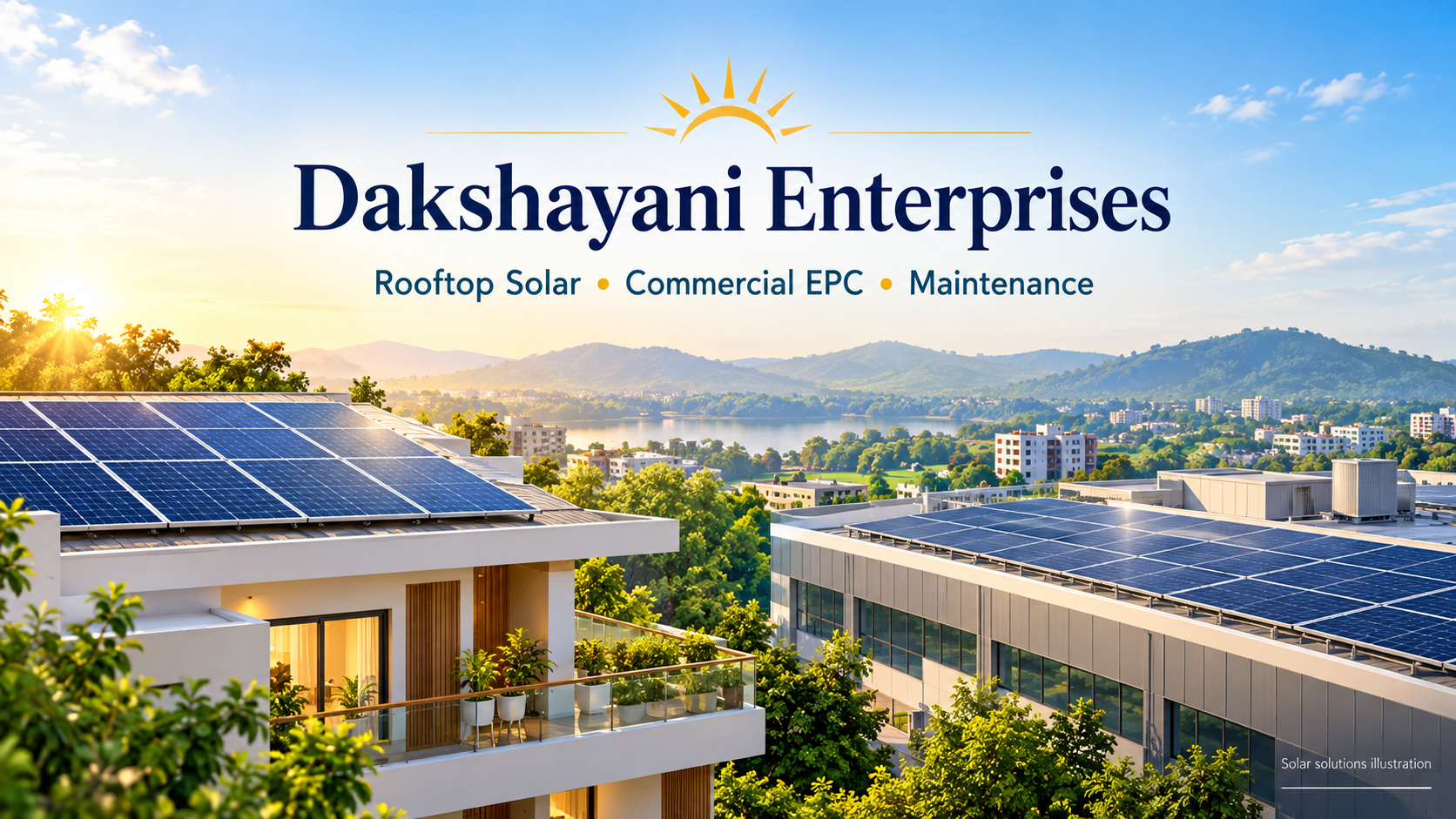 Solar energy illustration. Ask us to see completed local installations.